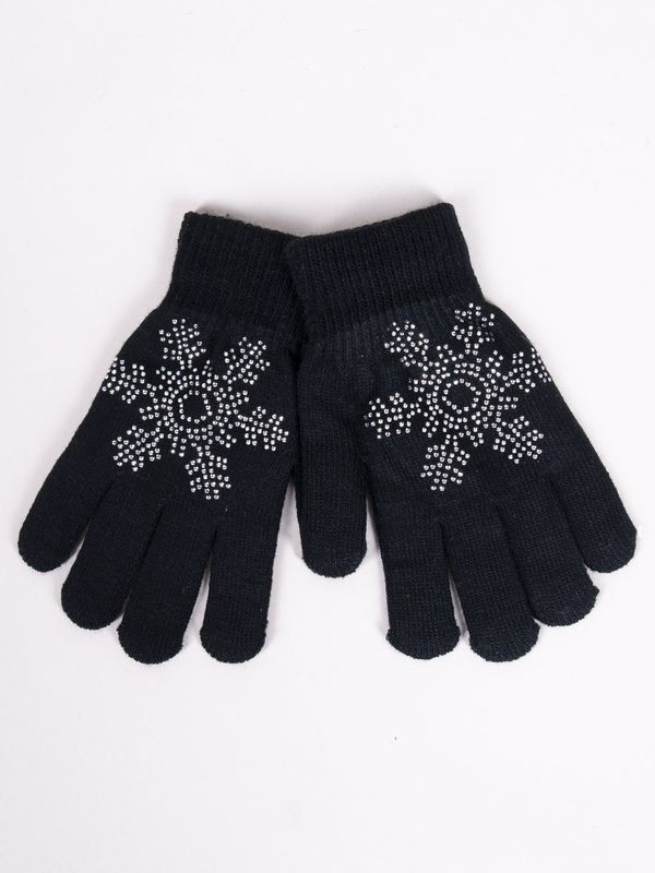 Yoclub Yoclub Kids's Girls' Five-Finger Gloves With Jets RED-0216G-AA50-009