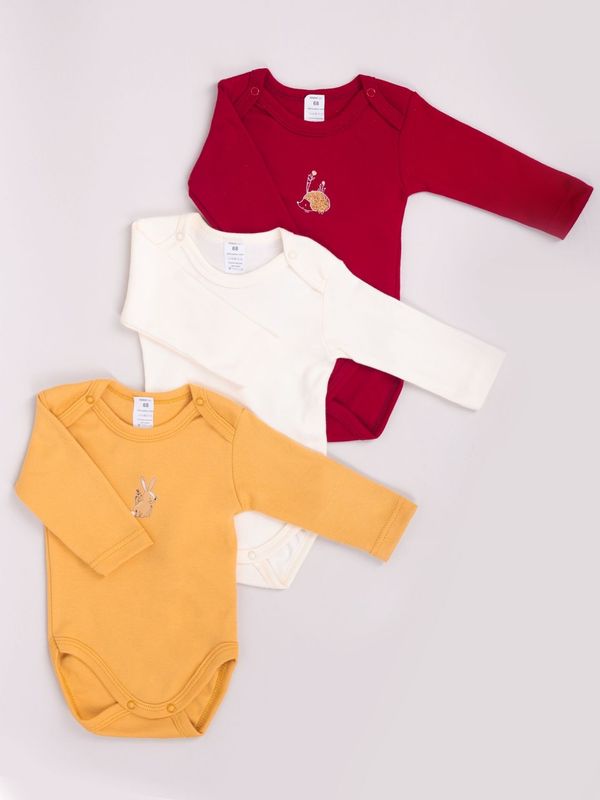 Yoclub Yoclub Kids's Long Sleeve Bodysuits 3-Pack BOD-0703G-A23D