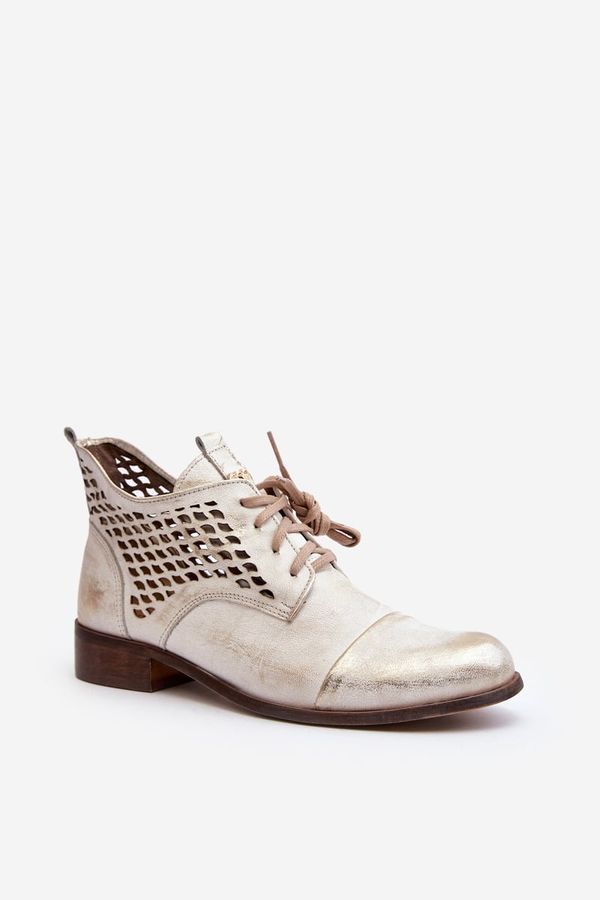 Zazoo Zazoo 2878 Low Cutout Leather Women's Boots Silver