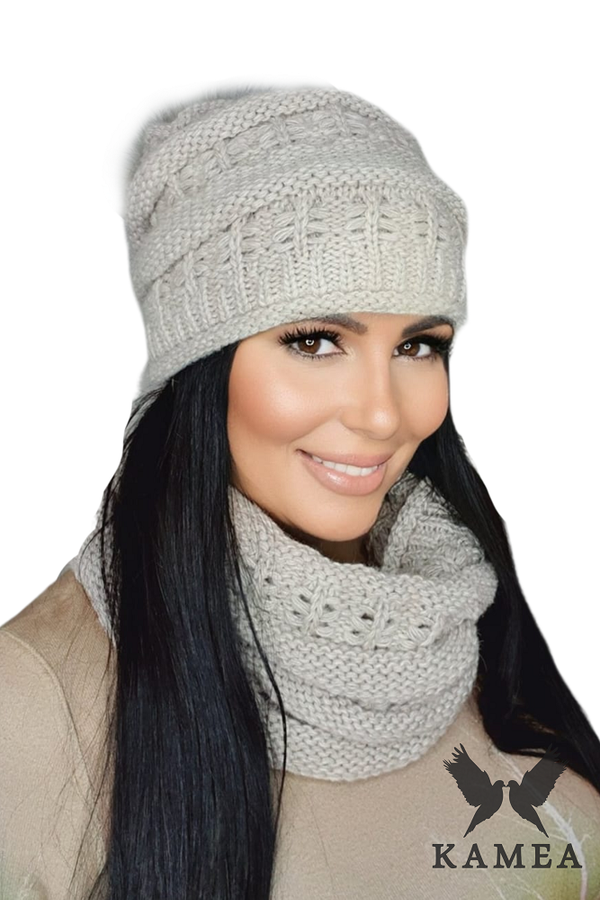 Kamea Ženski set Kamea Kamea_Set_Hat&Chimney_K.22.206.03_Beige