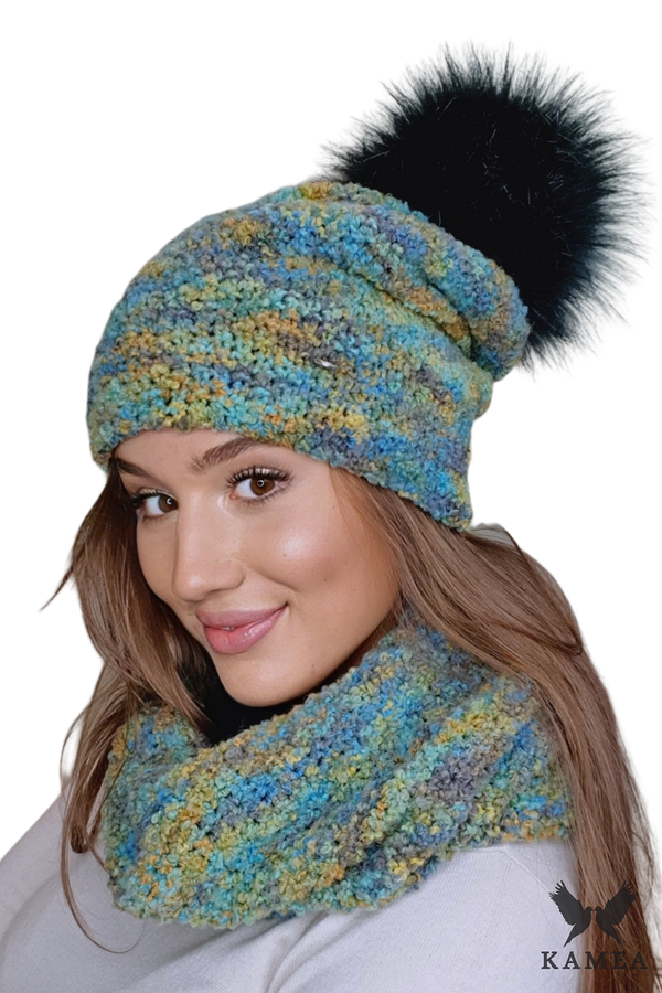 Kamea Ženski set Kamea Kamea_Set_Hat&Chimney_K.22.216.03_Multicolour