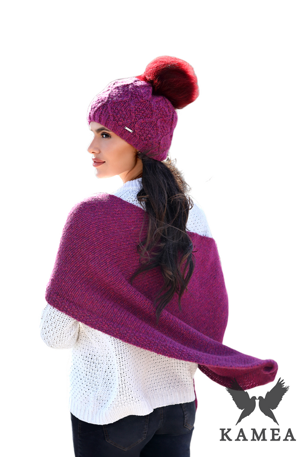 Kamea Ženski set Kamea Kamea_Set_Hat&Scarf_K.22.219.20_Raspberry