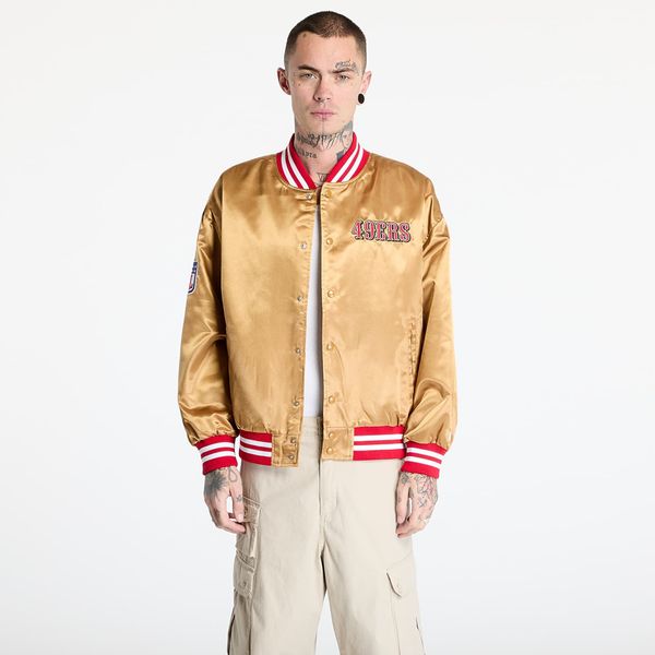 New Era Bomber New Era San Francisco 49Ers NFL Beige Satin Bomber Jacket UNISEX Bronze/ Scarlet S