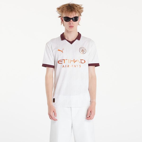 Puma Dres PUMA Manchester City FC 23/24 Away Replica Jersey T-Shirt White/ Aubergine XL