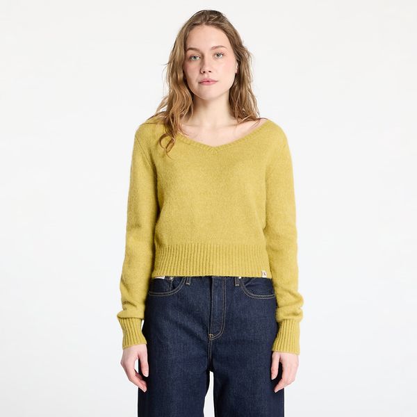 Calvin Klein Džemper Calvin Klein Jeans Fluffy Yarn V-Neck Sweater Green M