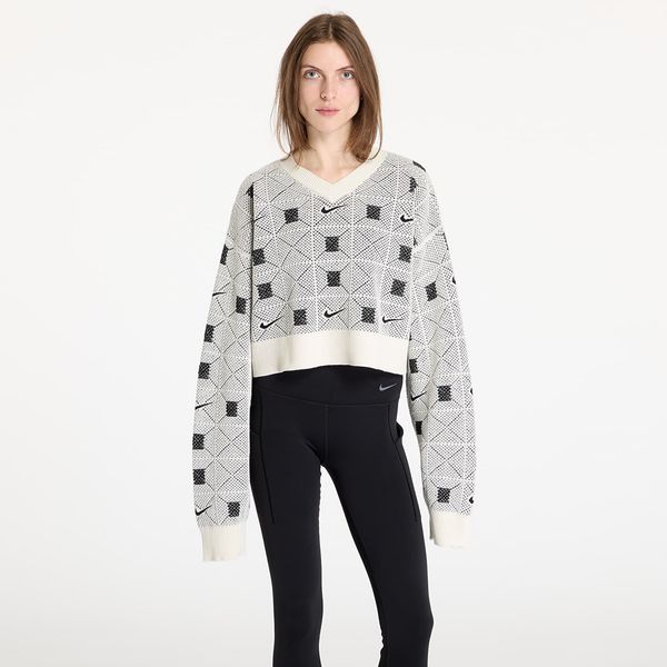 Nike Džemper Nike Naomi Osaka Women's Engineered Knit Sweater Pale Ivory/ Black/ Light Orewood Brown M