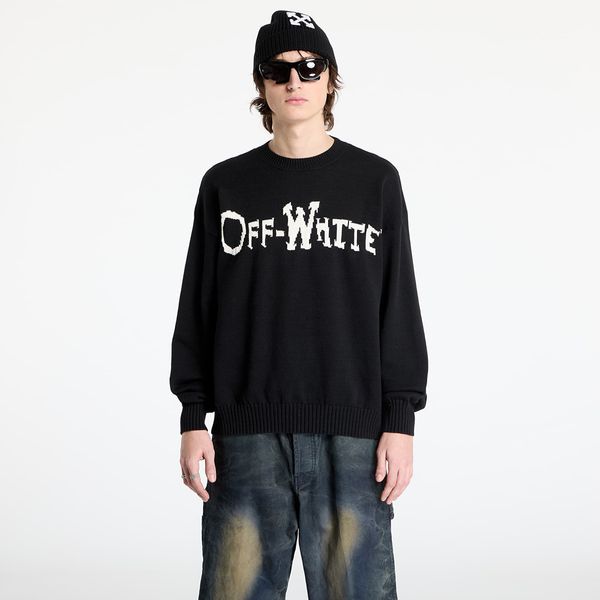Off-White Džemper Off-White Off Quote Cot Knit Crewneck Black/ White XL