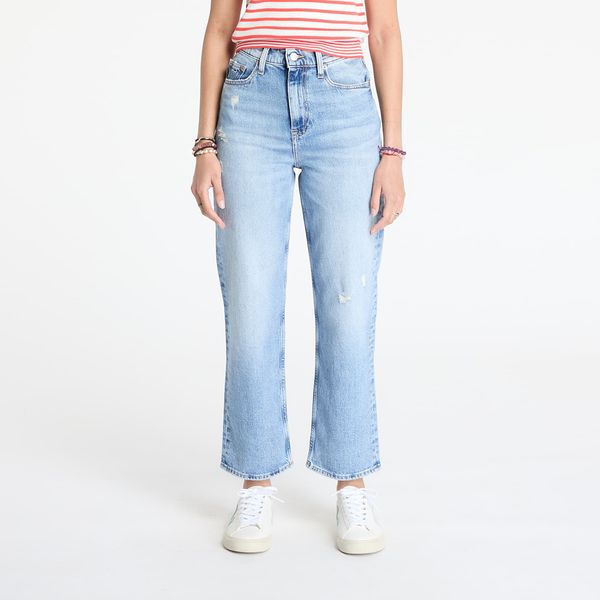 Tommy Hilfiger Hlače Tommy Jeans Layla High Rise Slim Straight Jeans Denim Light W25/L30