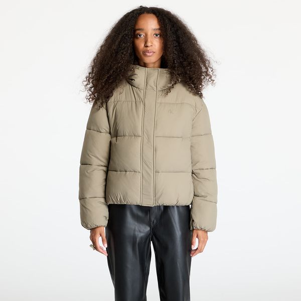 Calvin Klein Jakna Calvin Klein Jeans Logo Short Hooded Puffer Jacket Gray L