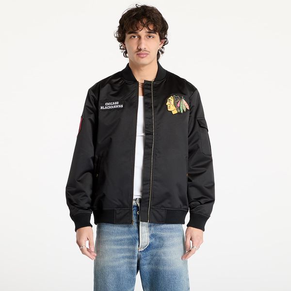 Mitchell & Ness Jakna Mitchell & Ness NHL Team Leader Satin Current Logo Blackhawks Bomber Black XL