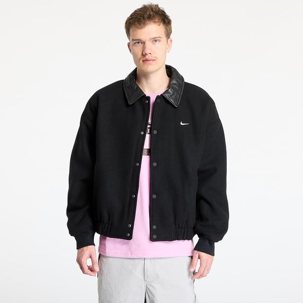 Nike Jakna Nike Solo Swoosh Men's Wool Varsity Jacket Black/ Black/ Black/ White S