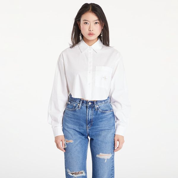 Calvin Klein Košulja Calvin Klein Jeans Woven Label Cropped T-Shirt White L