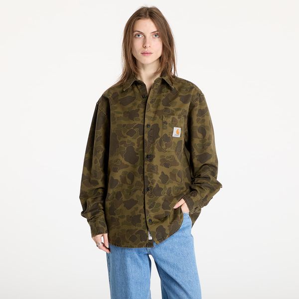 Carhartt WIP Košulja Carhartt WIP Long Sleeve Duck Shirt UNISEX Camo Duck/ Green/ Office Green Garment Dyed L