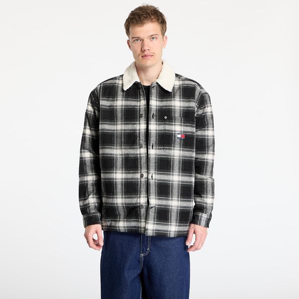 Tommy Hilfiger Košulja Tommy Jeans Check Teddy Mix Overshirt Black S