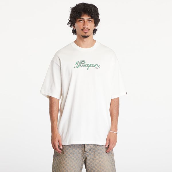 A BATHING APE Majica A BATHING APE Logo Relaxed Fit Short Sleeve Tee Ivory XL