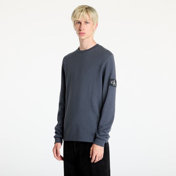 Calvin Klein Majica Calvin Klein Jeans Badge Waffle Longsleeve Tee Ebony XL