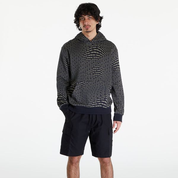 Calvin Klein Majica Calvin Klein Jeans Warp Logo Hoodie Black M