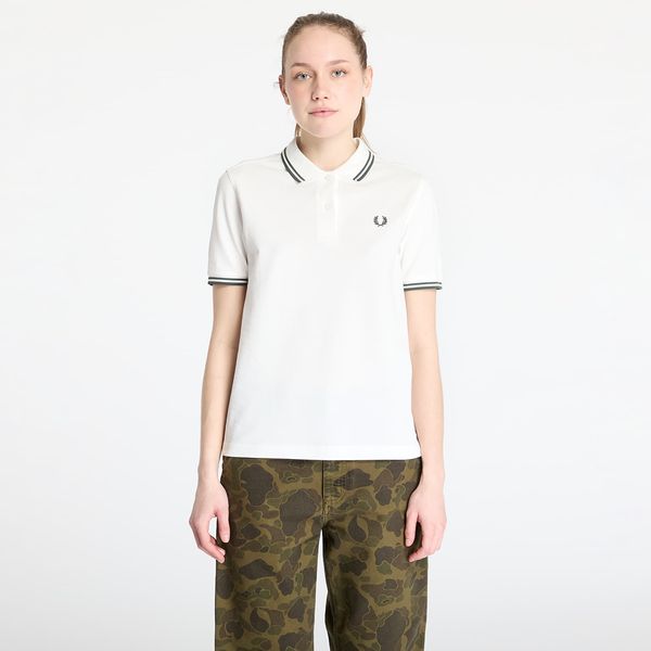 FRED PERRY Majica FRED PERRY Twin Tipped Shirt Snow White/ Court Green 38