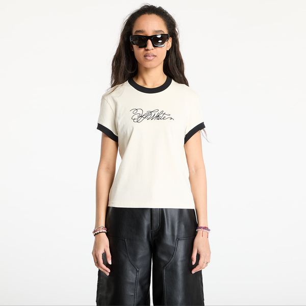 Off-White Majica Off-White Off White Script Fitted Tee White Aspara S