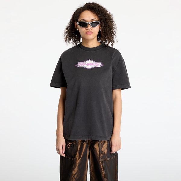 Off-White Majica Off-White Roses Logo Regular Tee Washed Black/ Phlo M