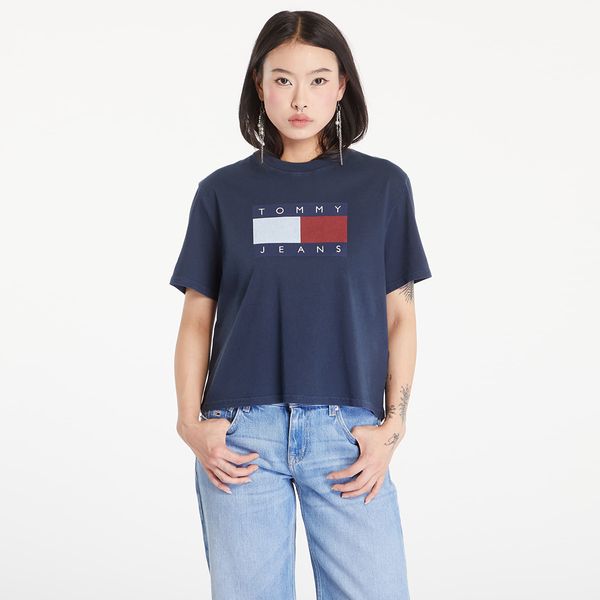 Tommy Hilfiger Majica Tommy Jeans Flag Badge Boxy Fit T-Shirt Dark Night Navy XS