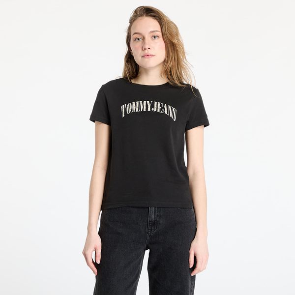 Tommy Hilfiger Majica Tommy Jeans Regular Floral Varsity Tee Black S