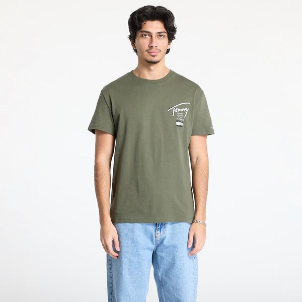 Tommy Hilfiger Majica Tommy Jeans Regular Tommy Signature Tee Green S
