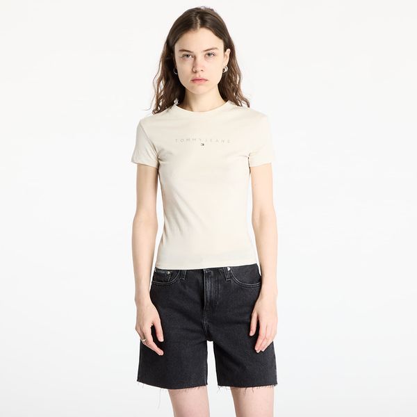Tommy Hilfiger Majica Tommy Jeans Slim Tonal Linear Tee Beige XS