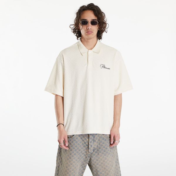 PLEASURES PLEASURES Zen Terry Boxy Polo Off White