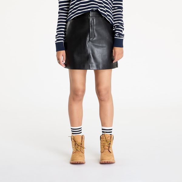 Calvin Klein Suknja Calvin Klein Jeans Faux Leather A-Line Skirt Black L