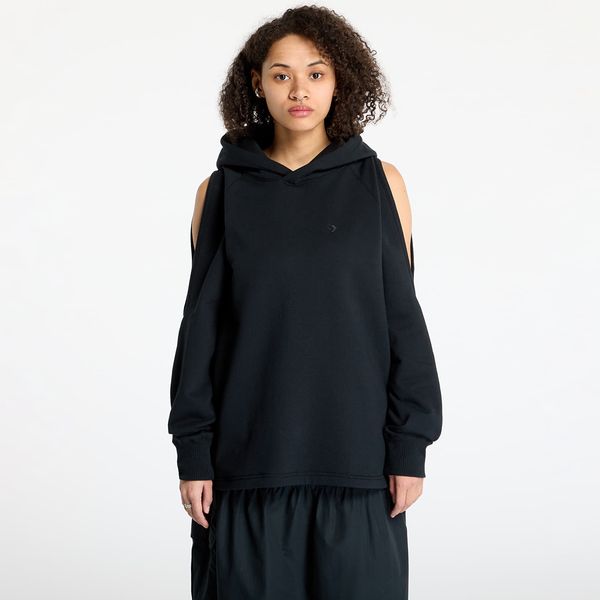 Converse Sweatshirt Converse Loose-Fit Shoulder Cut-Out Fleece Hoodie Black M