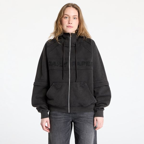 Daily Paper Sweatshirt Daily Paper Garment Wash Zip Up Hoodie UNISEX Black XS