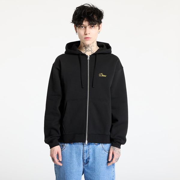 DIME Sweatshirt DIME Cursive Small Logo Zip-Hoodie UNISEX Black XXL