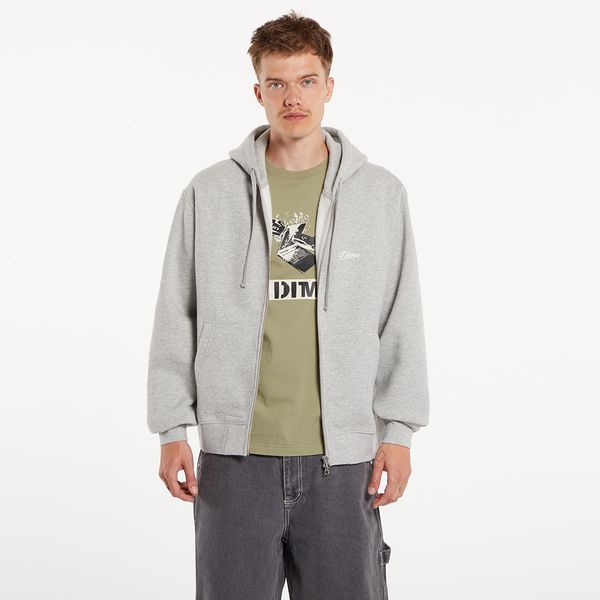 DIME Sweatshirt Dime Cursive Zip Hoodie UNISEX Heather Gray XXL