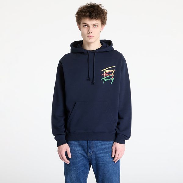 Tommy Hilfiger Sweatshirt Tommy Jeans Relaxed 3 Color Sign Hoodie Blue L