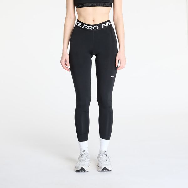 Nike Tajic Nike Pro Women's Mid-Rise Mesh-Paneled Leggings Black/ White S