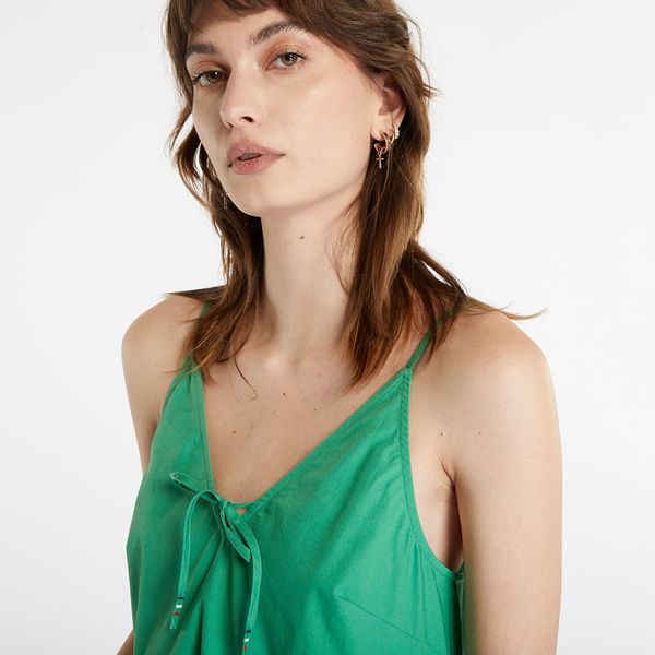 Tommy Hilfiger Tommy Jeans Poplin Tiered Strappy Dress Coastal Green