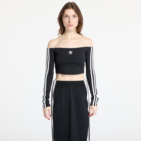 adidas Originals Top adidas Adicolor Off Shoulder Long Sleeve Top Black XS