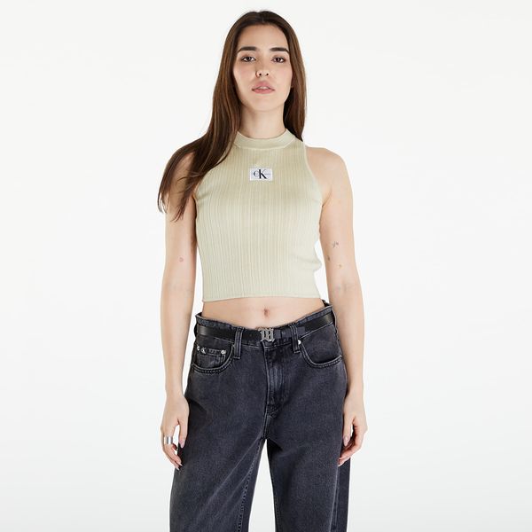 Calvin Klein Top Calvin Klein Jeans Woven Label SweaterTank Top Green Haze XL