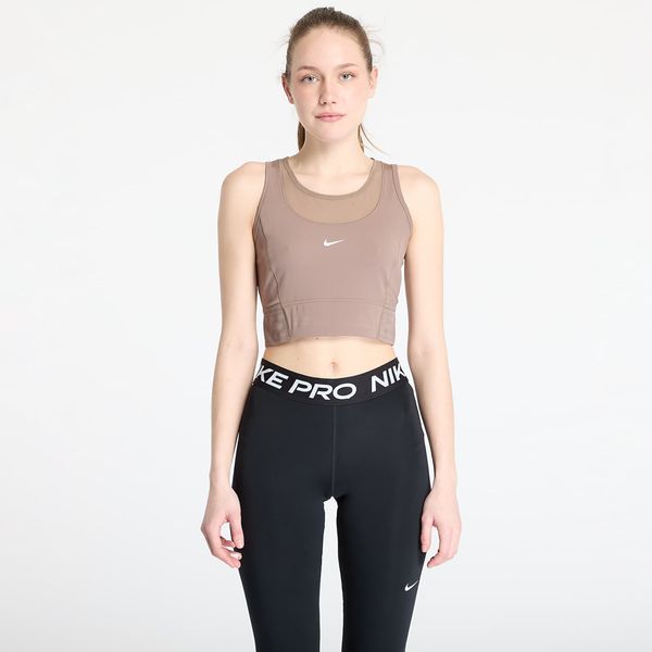 Nike Top Nike Pro Women's Dri-FIT Cropped Tank Top Mink Brown/ White XS