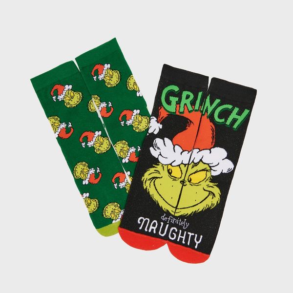 House House - Komplet od 2 para božićnih čarapa Grinch - Šarena