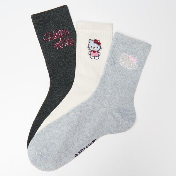 House House - Komplet od 3 para dugih čarapa Hello Kitty - Šarena