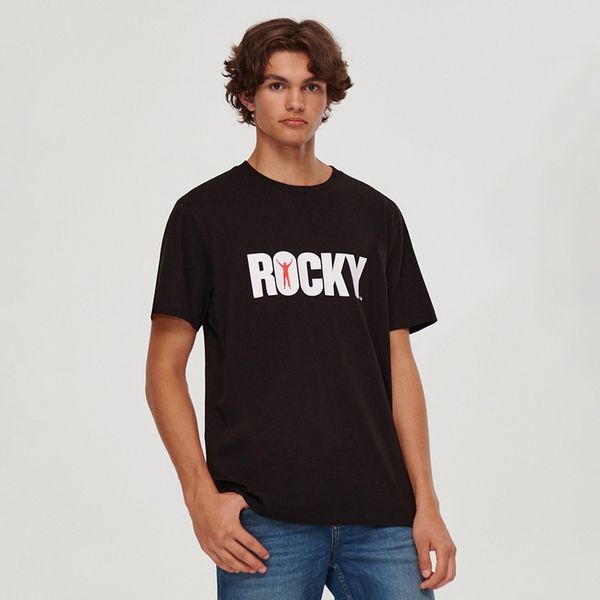 House House - Majica kratkih rukava s printom Rocky - Crna