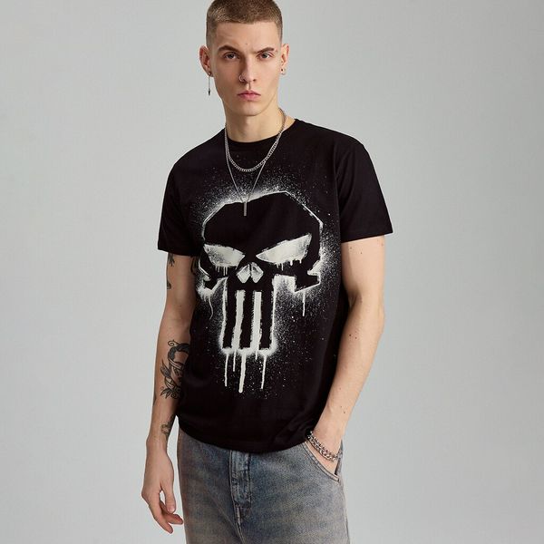 House House - Majica kratkih rukava s printom The Punisher - Crna
