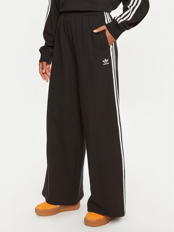 adidas adidas Donji dio trenerke 3-Stripes IY7255 Crna Loose Fit