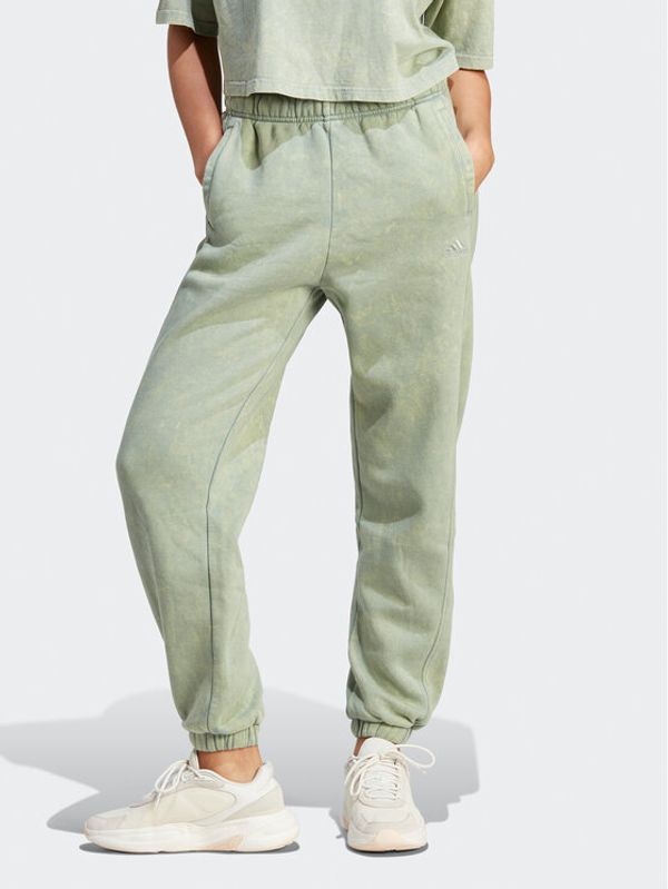 adidas adidas Donji dio trenerke ALL SZN Fleece Washed IL3272 Zelena Loose Fit