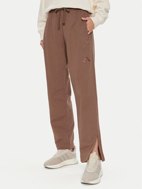 adidas adidas Donji dio trenerke ALL SZN French Terry 3-Stripes JI9107 Smeđa Loose Fit