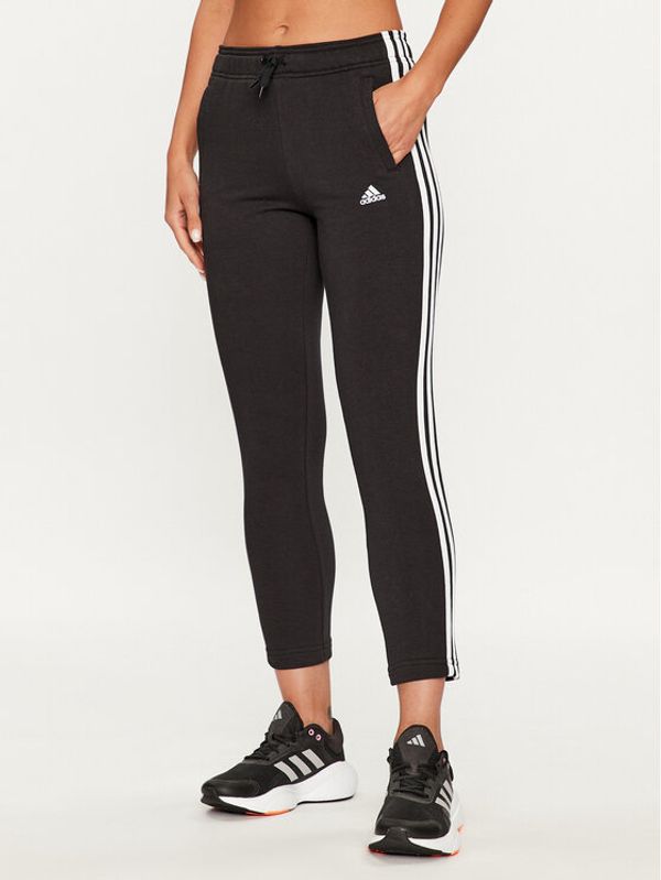 adidas adidas Donji dio trenerke Essentials 3-Stripes IC6126 Crna Slim Fit