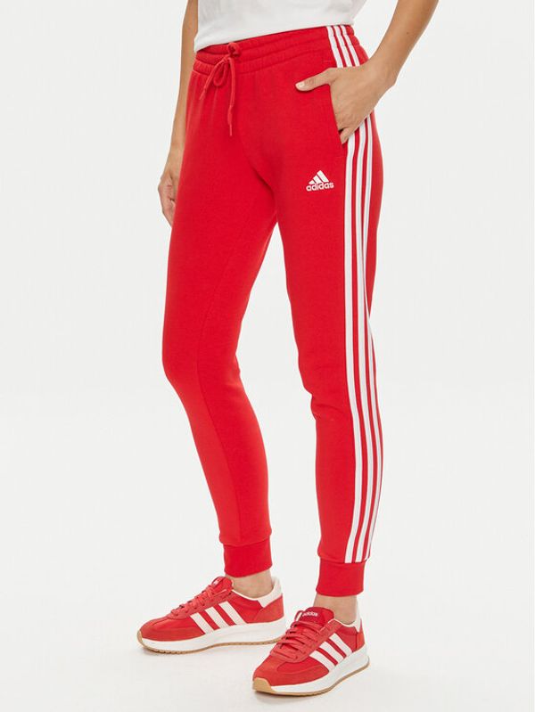 adidas adidas Donji dio trenerke Essentials 3-Stripes IY1719 Crvena Slim Fit