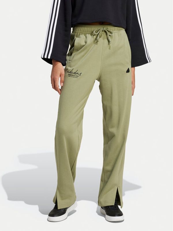 adidas adidas Donji dio trenerke Signature Graphic JI6524 Zelena Loose Fit
